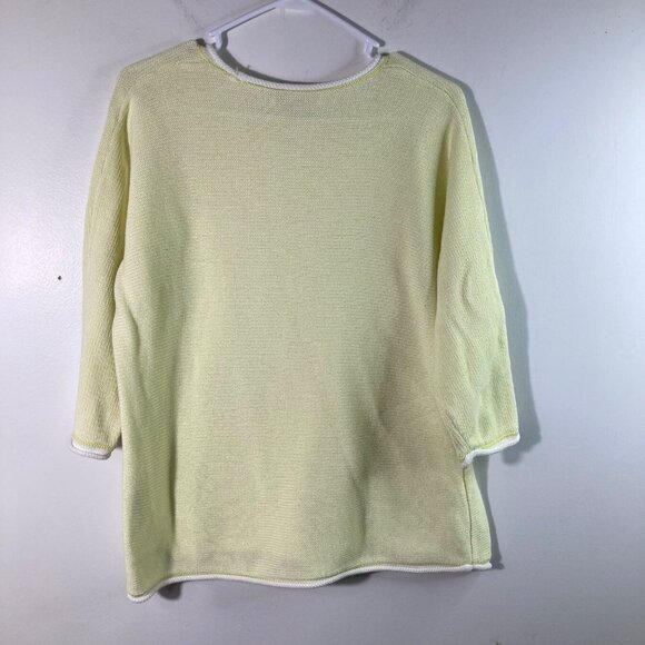Womens Chicos Cotton Sweater Light Yellow Round Neck L Cotton Soft - Picture 2 of 8